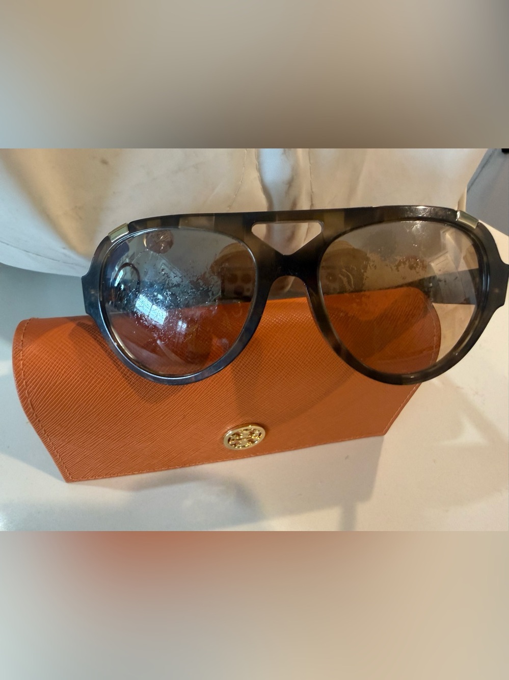 Tory Burch TY7164D 1847/82 Oversized Tortoise Sunglasses with Case